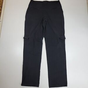 Women with Control Cargo Pants Reg Straight Leg Knit Pants Size M Black Stretch